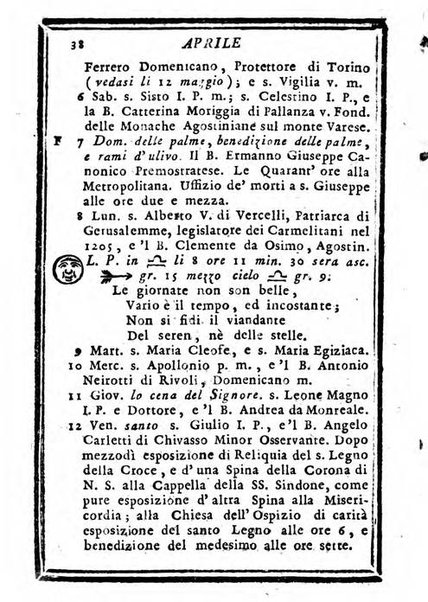 Il corso delle stelle osservato dal pronostico moderno Palmaverde Palmaverde almanacco piemontese ...