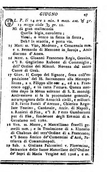 Il corso delle stelle osservato dal pronostico moderno Palmaverde Palmaverde almanacco piemontese ...