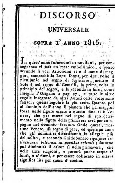 Il corso delle stelle osservato dal pronostico moderno Palmaverde Palmaverde almanacco piemontese ...