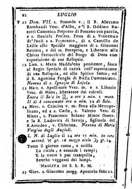 Il corso delle stelle osservato dal pronostico moderno Palmaverde Palmaverde almanacco piemontese ...