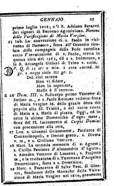 Il corso delle stelle osservato dal pronostico moderno Palmaverde Palmaverde almanacco piemontese ...