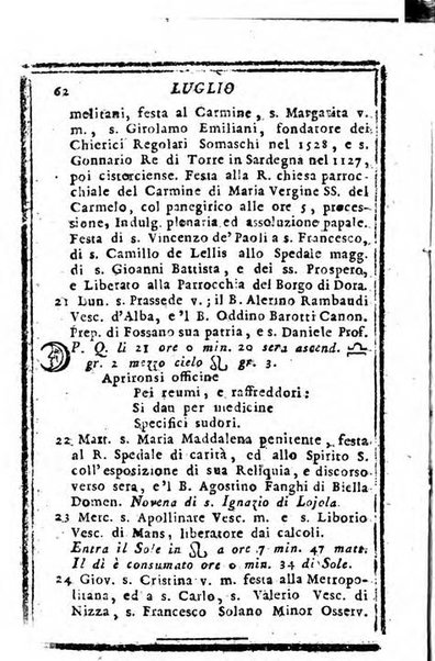 Il corso delle stelle osservato dal pronostico moderno Palmaverde Palmaverde almanacco piemontese ...