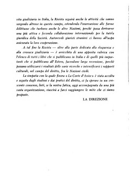 La Corte d'assise rassegna bimestrale di diritto penale di scienze criminali e di vita giudiziaria