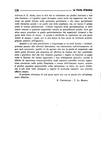 La Corte d'assise rassegna bimestrale di diritto penale di scienze criminali e di vita giudiziaria