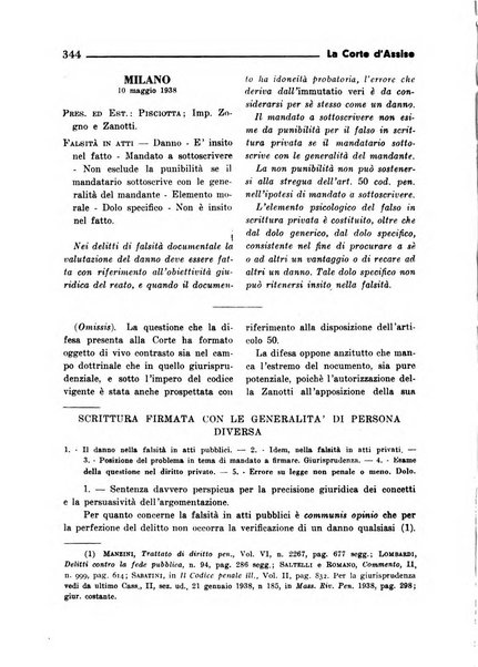 La Corte d'assise rassegna bimestrale di diritto penale di scienze criminali e di vita giudiziaria