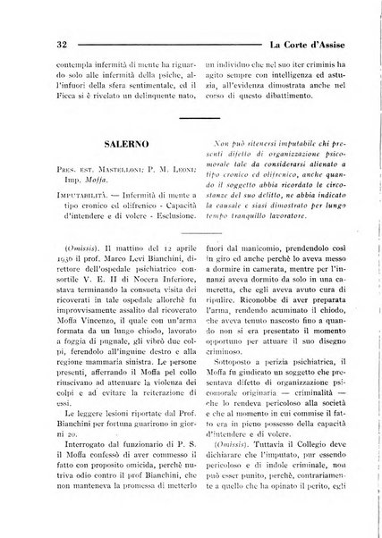 La Corte d'assise rassegna bimestrale di diritto penale di scienze criminali e di vita giudiziaria