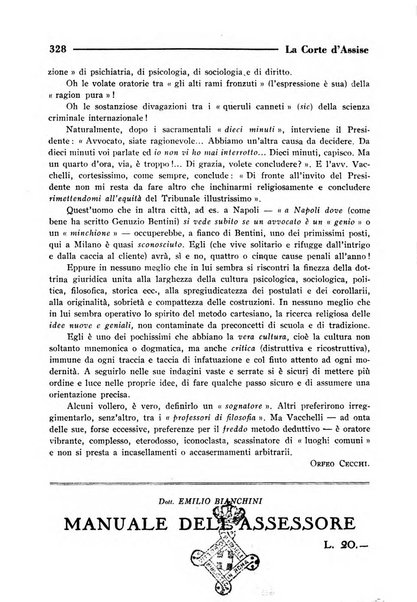 La Corte d'assise rassegna bimestrale di diritto penale di scienze criminali e di vita giudiziaria