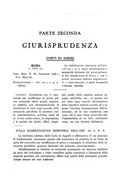 La Corte d'assise rassegna bimestrale di diritto penale di scienze criminali e di vita giudiziaria