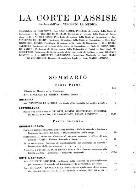 La Corte d'assise rassegna bimestrale di diritto penale di scienze criminali e di vita giudiziaria