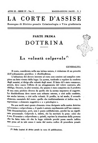 La Corte d'assise rassegna bimestrale di diritto penale di scienze criminali e di vita giudiziaria