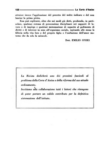 La Corte d'assise rassegna bimestrale di diritto penale di scienze criminali e di vita giudiziaria