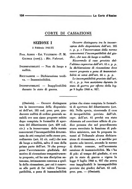 La Corte d'assise rassegna bimestrale di diritto penale di scienze criminali e di vita giudiziaria