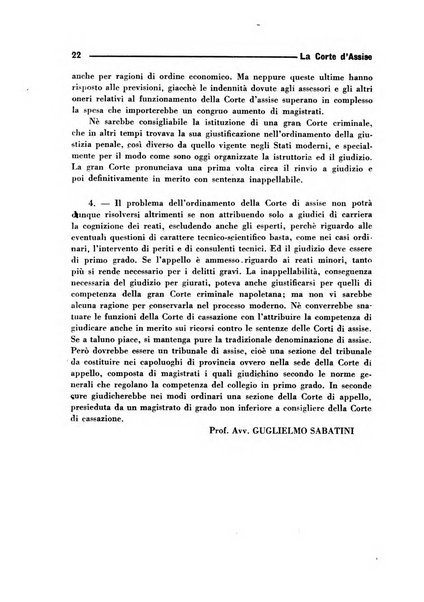 La Corte d'assise rassegna bimestrale di diritto penale di scienze criminali e di vita giudiziaria