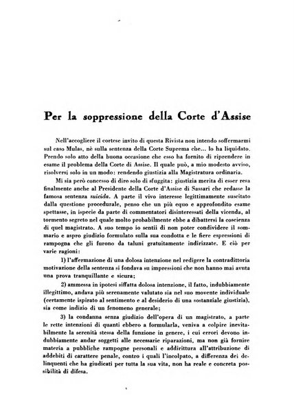 La Corte d'assise rassegna bimestrale di diritto penale di scienze criminali e di vita giudiziaria