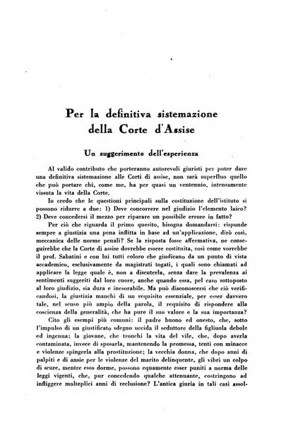 La Corte d'assise rassegna bimestrale di diritto penale di scienze criminali e di vita giudiziaria