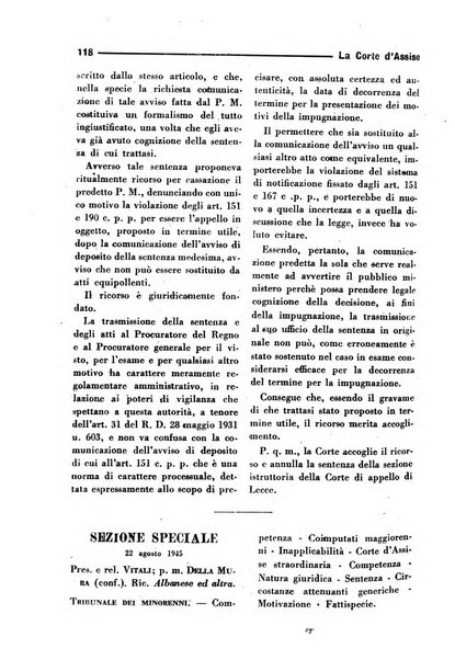 La Corte d'assise rassegna bimestrale di diritto penale di scienze criminali e di vita giudiziaria