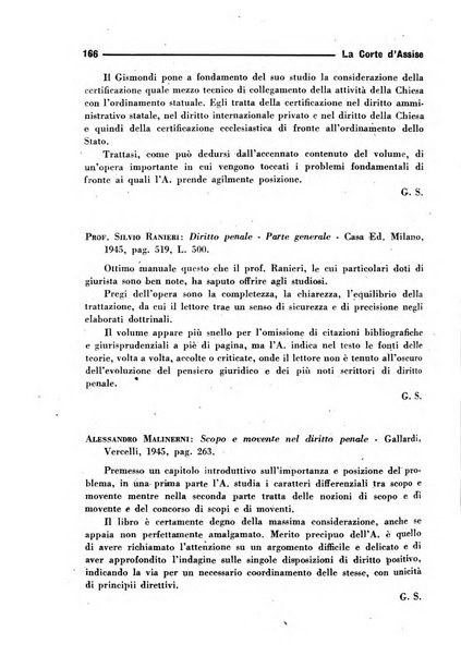 La Corte d'assise rassegna bimestrale di diritto penale di scienze criminali e di vita giudiziaria