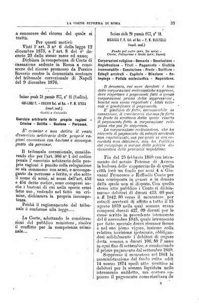 La Corte suprema di Roma raccolta periodica delle sentenze della Corte di cassazione di Roma