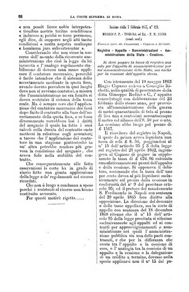 La Corte suprema di Roma raccolta periodica delle sentenze della Corte di cassazione di Roma