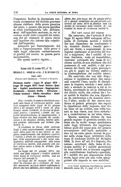 La Corte suprema di Roma raccolta periodica delle sentenze della Corte di cassazione di Roma