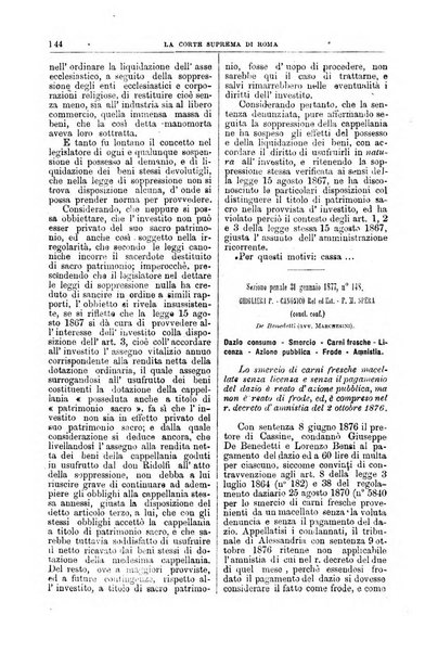 La Corte suprema di Roma raccolta periodica delle sentenze della Corte di cassazione di Roma