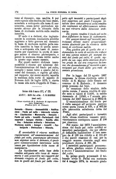 La Corte suprema di Roma raccolta periodica delle sentenze della Corte di cassazione di Roma