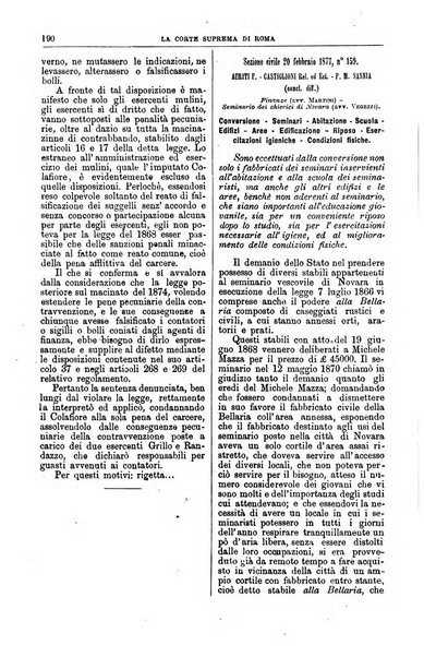 La Corte suprema di Roma raccolta periodica delle sentenze della Corte di cassazione di Roma