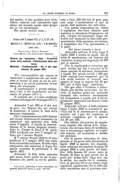 La Corte suprema di Roma raccolta periodica delle sentenze della Corte di cassazione di Roma