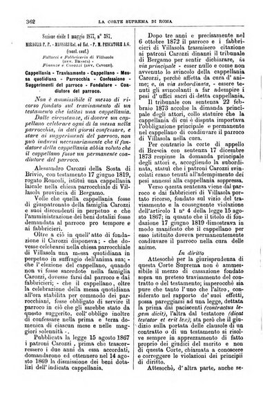 La Corte suprema di Roma raccolta periodica delle sentenze della Corte di cassazione di Roma