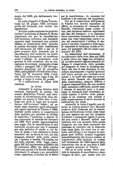 La Corte suprema di Roma raccolta periodica delle sentenze della Corte di cassazione di Roma