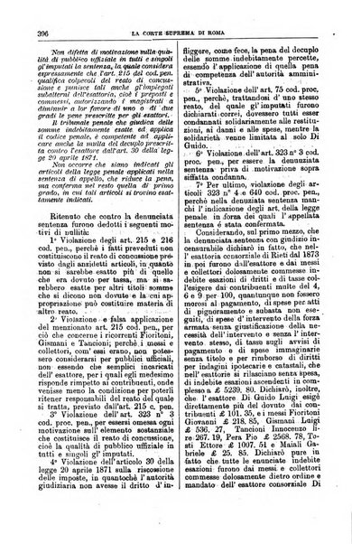 La Corte suprema di Roma raccolta periodica delle sentenze della Corte di cassazione di Roma