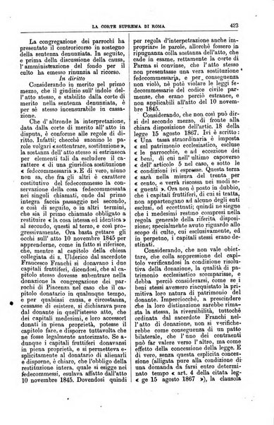 La Corte suprema di Roma raccolta periodica delle sentenze della Corte di cassazione di Roma