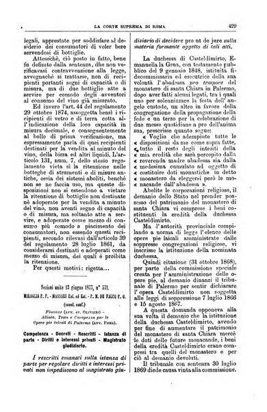 La Corte suprema di Roma raccolta periodica delle sentenze della Corte di cassazione di Roma