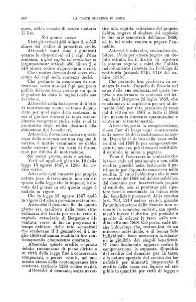 La Corte suprema di Roma raccolta periodica delle sentenze della Corte di cassazione di Roma