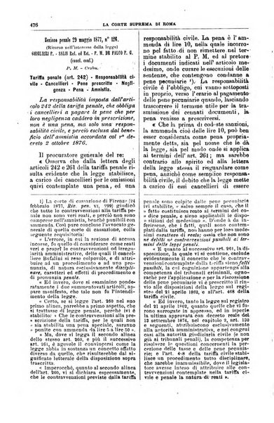 La Corte suprema di Roma raccolta periodica delle sentenze della Corte di cassazione di Roma