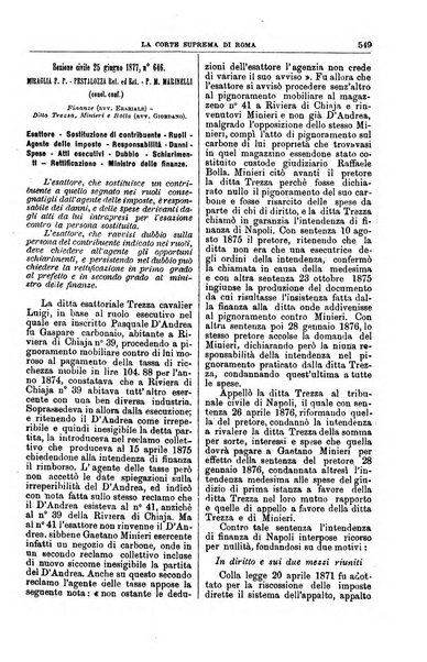 La Corte suprema di Roma raccolta periodica delle sentenze della Corte di cassazione di Roma