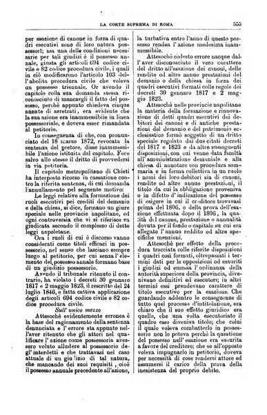 La Corte suprema di Roma raccolta periodica delle sentenze della Corte di cassazione di Roma