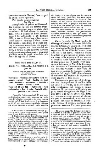 La Corte suprema di Roma raccolta periodica delle sentenze della Corte di cassazione di Roma