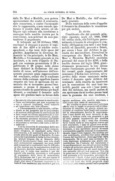 La Corte suprema di Roma raccolta periodica delle sentenze della Corte di cassazione di Roma