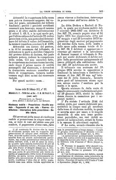 La Corte suprema di Roma raccolta periodica delle sentenze della Corte di cassazione di Roma