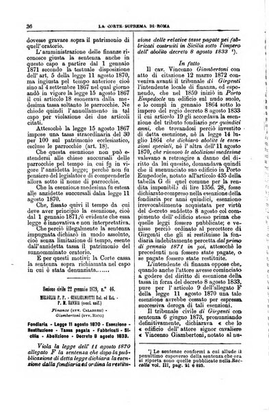 La Corte suprema di Roma raccolta periodica delle sentenze della Corte di cassazione di Roma