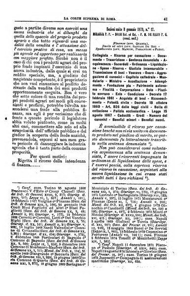 La Corte suprema di Roma raccolta periodica delle sentenze della Corte di cassazione di Roma