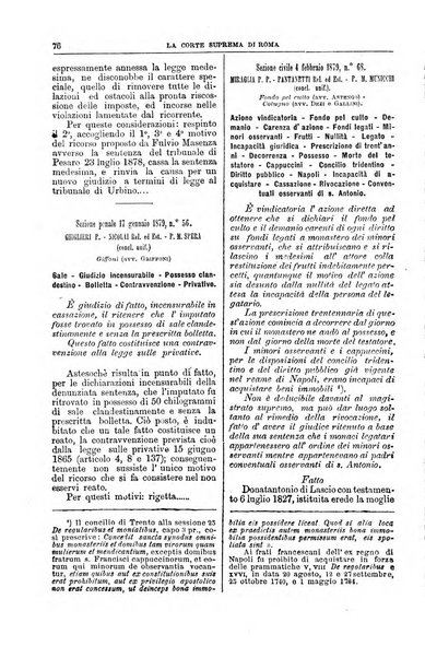 La Corte suprema di Roma raccolta periodica delle sentenze della Corte di cassazione di Roma