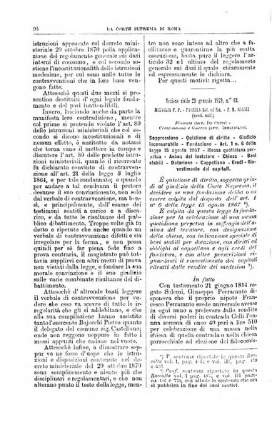 La Corte suprema di Roma raccolta periodica delle sentenze della Corte di cassazione di Roma