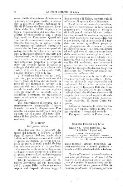 La Corte suprema di Roma raccolta periodica delle sentenze della Corte di cassazione di Roma