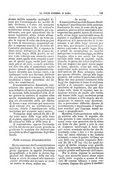 La Corte suprema di Roma raccolta periodica delle sentenze della Corte di cassazione di Roma