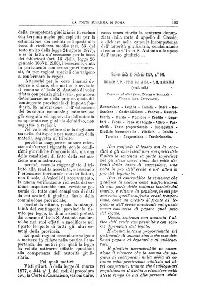 La Corte suprema di Roma raccolta periodica delle sentenze della Corte di cassazione di Roma