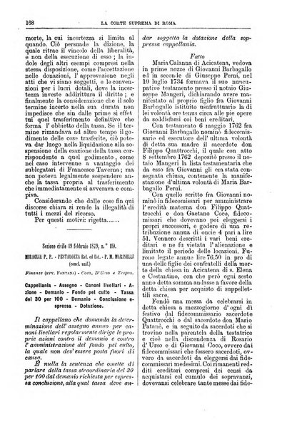 La Corte suprema di Roma raccolta periodica delle sentenze della Corte di cassazione di Roma