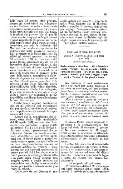 La Corte suprema di Roma raccolta periodica delle sentenze della Corte di cassazione di Roma