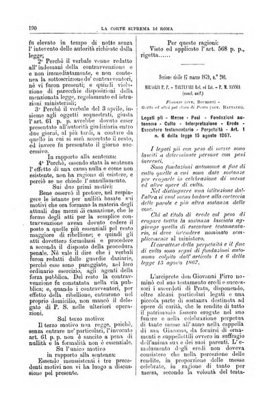 La Corte suprema di Roma raccolta periodica delle sentenze della Corte di cassazione di Roma